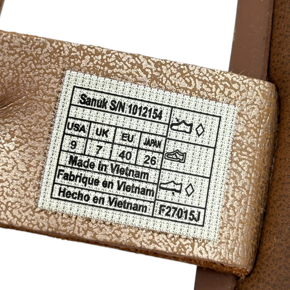 Sanuk Gold Cleopatra Tie Up Gladiator Tan Sandals - Picture 11 of 11